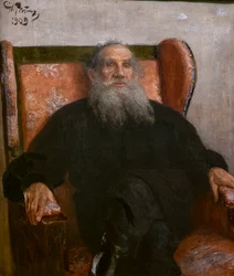 LEON TOLSTOI NUMA POLTRONA ROSA