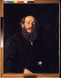 Retrato do artista Nikolai Ge (Gay) (1831-1894). Pintura por Ilya Repin (Ilia Repine) (1844-1930), óleo sobre tela