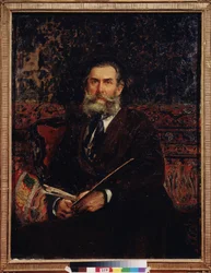Retrato du peintre Alexei Bogolyubov (Bogolyubov y Bogolyubov) (1824-1896). Peinture de Ilya Yefimovitch Repin (Ilya Repine) (1844-1930), huile sir toile