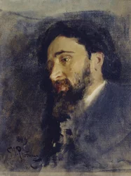 Retrato do autor Vsevolod M. Garshin 1855-1888, 1883