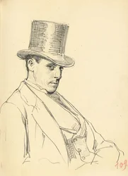 Homem sentado com cartola, c. 1872-1875