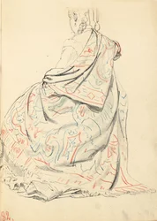 Estudo para "Um café parisiense": o vestido de uma mulher sentada por trás, c. 1872-1875