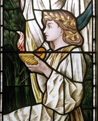 Waterford, St Michael & All Angels, Heaton Butler & Bayne, Selwyn Image, The Wise & Foolish Virgins detail