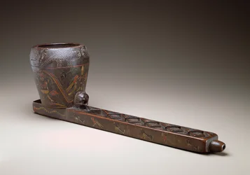 Vaso de Vedação Cerimonial, Peru, 1675-1725 (madeira chonta, tinta de resina e unhas)