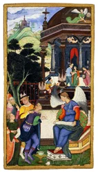 Um anjo conversando com um grupo de europeus, c. 1610