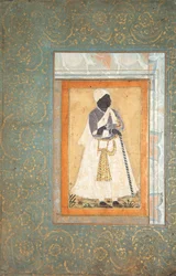 Um homem negro apoia-se num longo bastão, c. 1682
