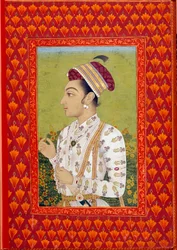 Arte Índia: Príncipe Shudja segundo filho de Shah Jahan (1616-1660) governador da era de Bengala Mughal. Pintura do século XVII. Paris, NL