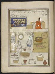 Padeiros, 86 desenhos encadernados num volume representando ofícios e profissões em Caxemira, Artesãos são mostrados no trabalho com os seus utensílios e equipamento, Por um artista de Caxemira, provavelmente em Srinagar, c.1850-60 (guache em papel)