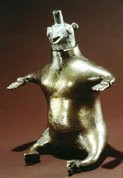 Lâmpada de óleo animal com cabeça de pássaro (latão)