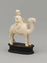 Cavalo preto, peça de xadrez, Índia, cerca de 1820
