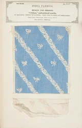 Amostra de musselina bordada Chikan de Dacca em Bengala, da Coleção dos Fabricantes Têxteis da Índia, de John Forbes Watson, publicada em 1866