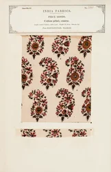 Amostra de impressão de algodão grosso de Masulipatam em Madras, de A Coleção dos Fabricantes Têxteis da Índia, por John Forbes Watson, publicado em 1866