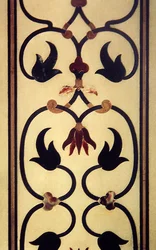 Detalhe do trabalho de incrustação numa parede exterior, c.1631-54 (pietra dura)