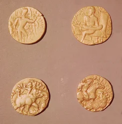 Samudragupta de dinares (335-375) e KumarGupta I (415-454) (ouro)