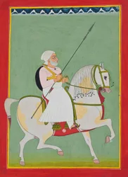 Retrato Equestre de Durgadas Rathore, c.1800