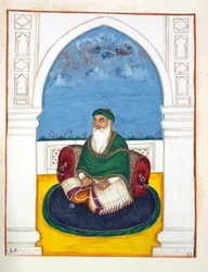 Fakir Imamuddin, do Reino do Punjab, seus governantes e chefes, volume II, um volume de 30 estudos em aquarela de um artista indiano não identificado, c.1840 (wc no papel)