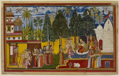 De uma árvore Shingshapa, Hanumān observa Sītā rodeada de titãs femininas quando Rāvaṇa chega, implorando-lhe que case com ele