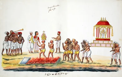 Cerimônia de caminhada hindu (wc no papel)