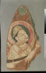 Indra, Balawaste, sétimo-oitavo século (pintura de parede)