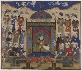 Khusraw Parviz sentado no Takht-i Taqdis, c.1425-50