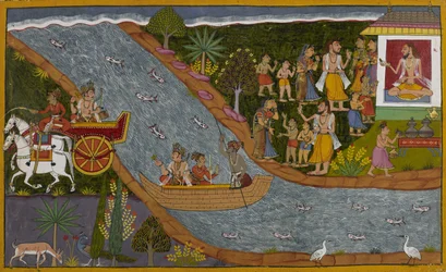 Lakṣmaṇa regressa a Ayodhya com Sumantra, enquanto Sītā é aceite no eremitério de Vālmīki