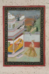 Lalit Ragnini, c.1790 (guache sobre papel, enfeite de ouro)