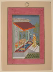Lalita Ragini, Índia, Hyderabad, cerca de 1760; Álbum Johnson 37, n.o 8 (tinta, cores e ouro sobre papel)