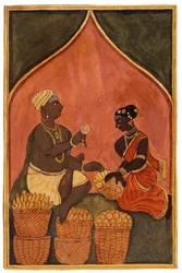 Mercado na Índia, c.1880 (minitatura)