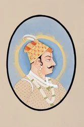 Pintura em miniatura do marajá Pratap Singh Kishangarh