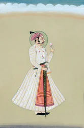 Pintura em miniatura de Maharana Amar Singh Udaipur