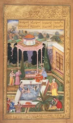 Ou 12208 fol.220 Maidens Bathing, de Nizami