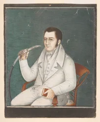 Retrato de George Potter a fumar um cachimbo de água, c.1828 (guache sobre papel)
