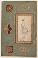Retrato de Kuka Azam Shah, c.1640 (tinta no papel)