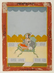 Retrato de Phul Kaur de Jaipur (wc opaca no papel)