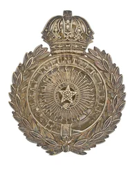 Placa de cinto de bolsa, rifles voluntários de Bombaim, 1877-1901