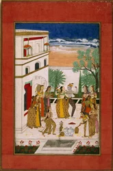 Dança de Radha e Krishna, c.1760 (aguarela sobre papel)