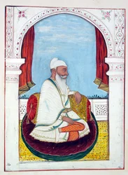 Rajah Lal Singh, do Reino do Punjab, seus governantes e chefes, volume I, um volume de 27 estudos em aquarela de um artista indiano não identificado, c.1840 (wc on paper)