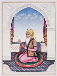 Ranjit Singh (1780-1839) Maharajah do Punjab (lápis, guache e wc no papel)
