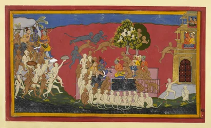 Rāma envia Aṅgada para desafiar Rāvaṇa quando os macacos se aproximam de Laṅkā