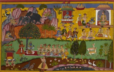 Rāma visita o Sábio Agastya no deserto de Dandaka, que o convida a passar a noite