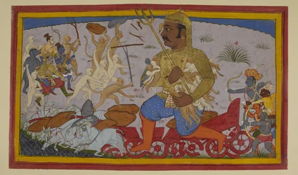 Os aliados de Rāma atacam Kumbhakarṇa; Aṅgada é ferido