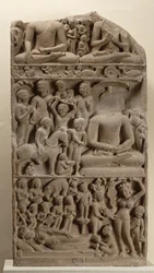 Cenas da vida de Budas, Sarnath, Uttar Pradesh