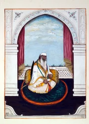 Sirdar Atr Singh, do Reino do Punjab, seus governantes e chefes, volume II, um volume de 30 estudos em aquarela de um artista indiano não identificado, c.1840 (wc no papel)