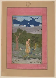 Sorath Ragini, Índia, Hyderabad, cerca de 1760; Álbum Johnson 37, n.º 24 (tinta, cores e ouro sobre papel)