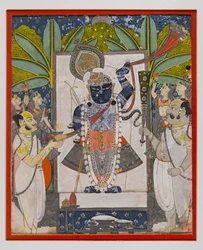 Sri Nathaji, c.1775 (wc opaco, ouro e prata no papel)