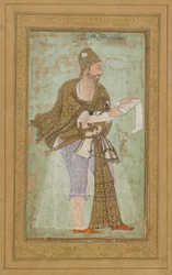 Sultão Ali Adilshah I de Bijapur, álbum folio com pintura, c.1590
