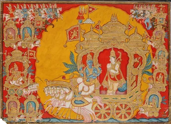A Batalha de Kurukshetra, de Mysore, Índia, 1800-25