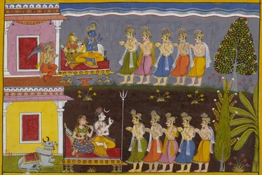Os deuses pedem a Śiva que destrua os rākṣasas; ele dirige-os a Viṣṇu, que concorda