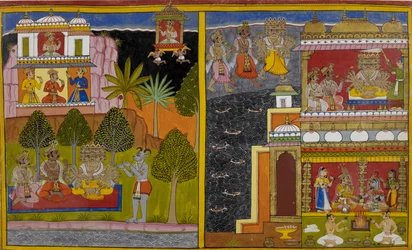 Vaisravana parte para o monte Kailāsa quando Rāvaṇa se apodera de Lanka