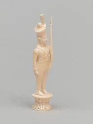Peão branco, peça de xadrez, Índia, 1820 cerca